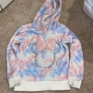 3T Minnie tie dye pink and blue hoodie